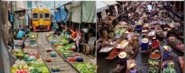 RS26 : Train Market, Takha Floating Market, Damnernsaduak Floating Market ( Half Day Tour )